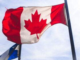 Canada flag waving during daytime