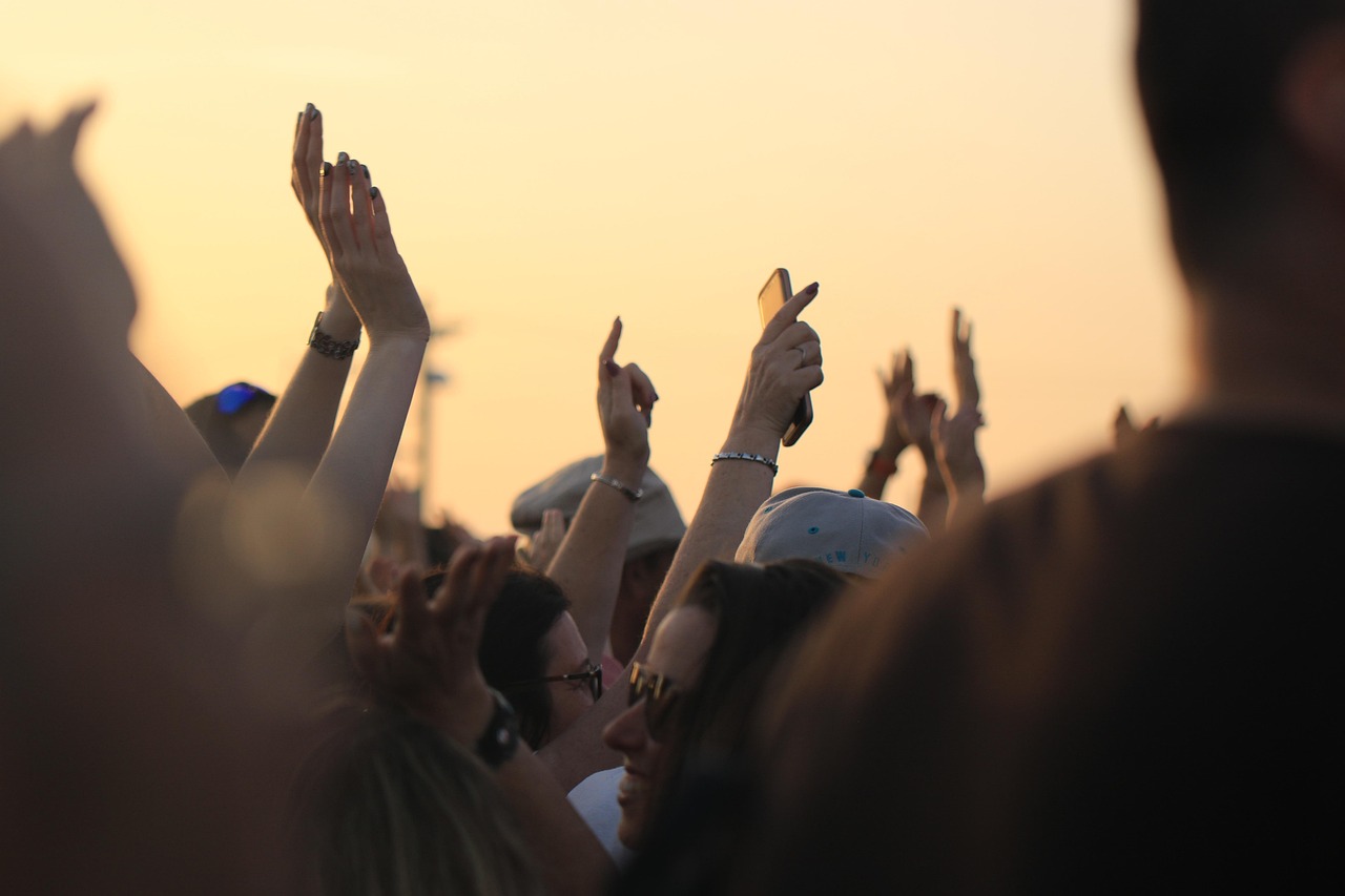 hands, crowd, dancing